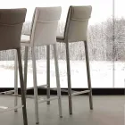Tabouret moderne en métal et acier et éco-cuir fabriqué en Italie Prato Viadurini