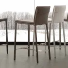 Tabouret moderne en métal et acier et éco-cuir fabriqué en Italie Prato Viadurini