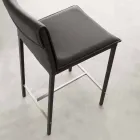 Tabouret moderne en métal et acier et éco-cuir fabriqué en Italie Prato Viadurini