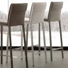 Tabouret moderne en métal et acier et éco-cuir fabriqué en Italie Prato Viadurini