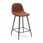 Gino tabouret en similicuir et métal design moderne Viadurini