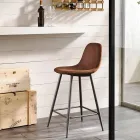 Gino tabouret en similicuir et métal design moderne Viadurini