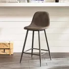 Gino tabouret en similicuir et métal design moderne Viadurini