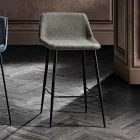 Tabouret en Tissu et Métal Anthracite Design Made in Italy - Marianet Viadurini