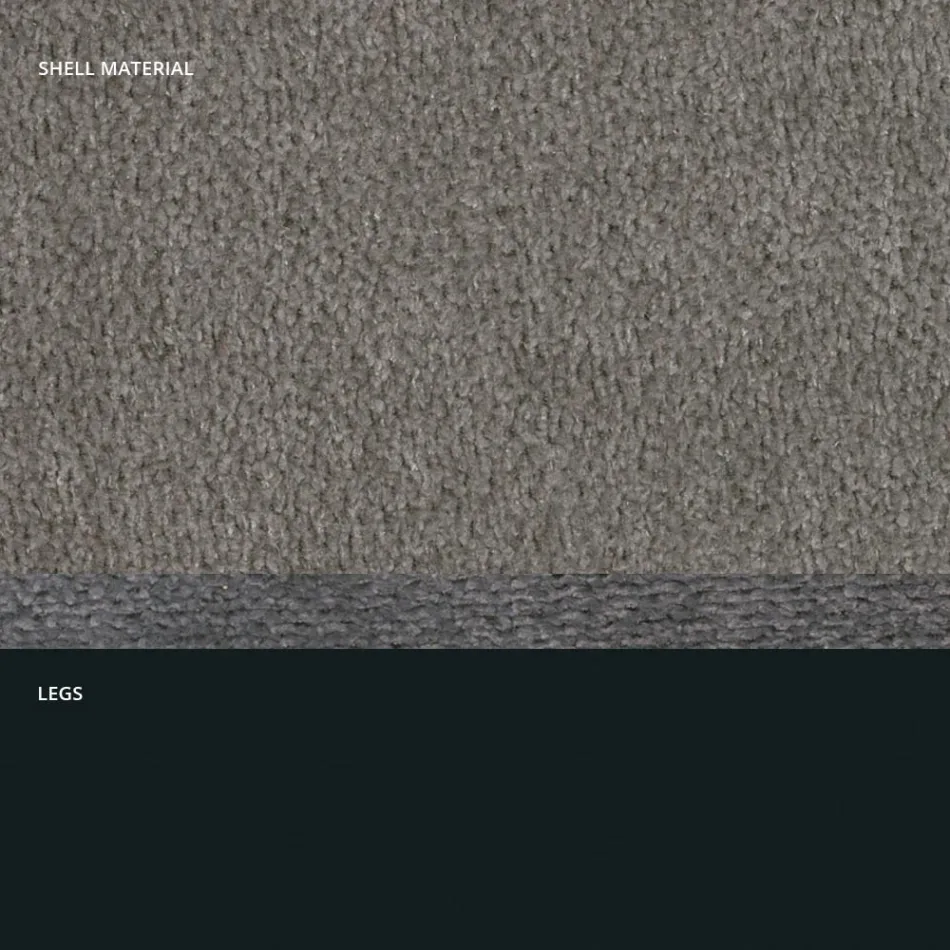 Tabouret en Tissu et Métal Anthracite Design Made in Italy - Marianet Viadurini