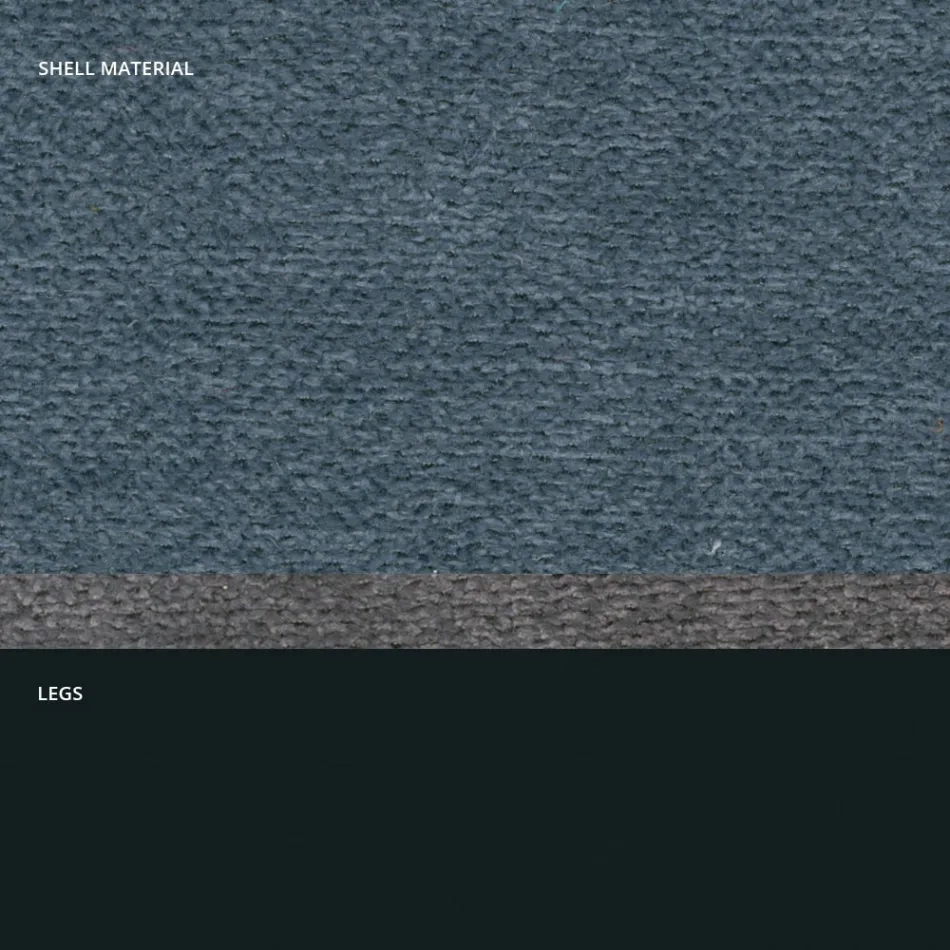 Tabouret en Tissu et Métal Anthracite Design Made in Italy - Marianet Viadurini