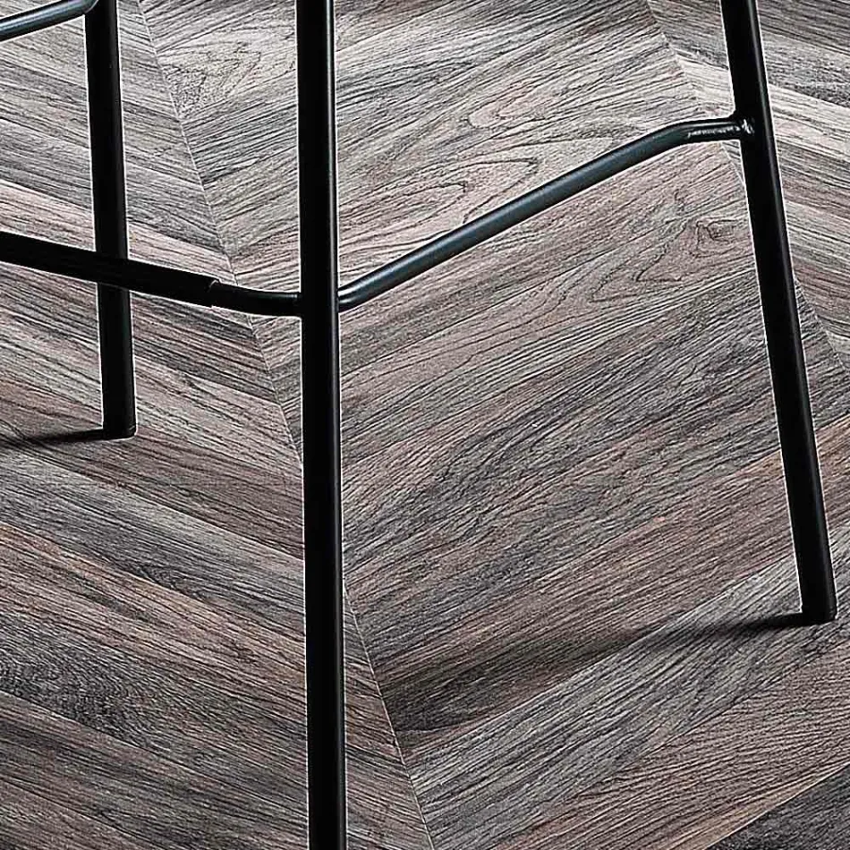 Tabouret moderne en métal coloré et tissu fabriqué en Italie - Marianet Viadurini