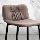 Tabouret en tissu de fibre effet cuir et métal fabriqué en Italie - Gohan Viadurini