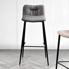 Tabouret en tissu de fibre effet cuir et métal fabriqué en Italie - Gohan Viadurini