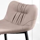 Tabouret en tissu de fibre effet cuir et métal fabriqué en Italie - Gohan Viadurini