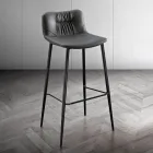 Tabouret en tissu de fibre effet cuir et métal fabriqué en Italie - Gohan Viadurini