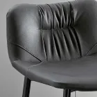 Tabouret en tissu de fibre effet cuir et métal fabriqué en Italie - Gohan Viadurini