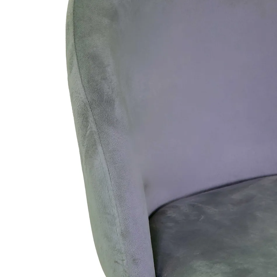 Tabouret en velours avec structure métallique en différentes finitions - Penna Viadurini