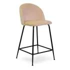 Tabouret en velours avec structure métallique en différentes finitions - Penna Viadurini