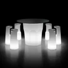 Tabouret lumineux d'extérieur en polyéthylène avec lumière LED fabriqué en Italie - Forlina Viadurini