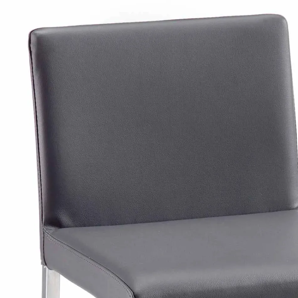 Tabouret moderne en cuir écologique Alwyn H 94 cm entièrement fabriqué en Italie Viadurini