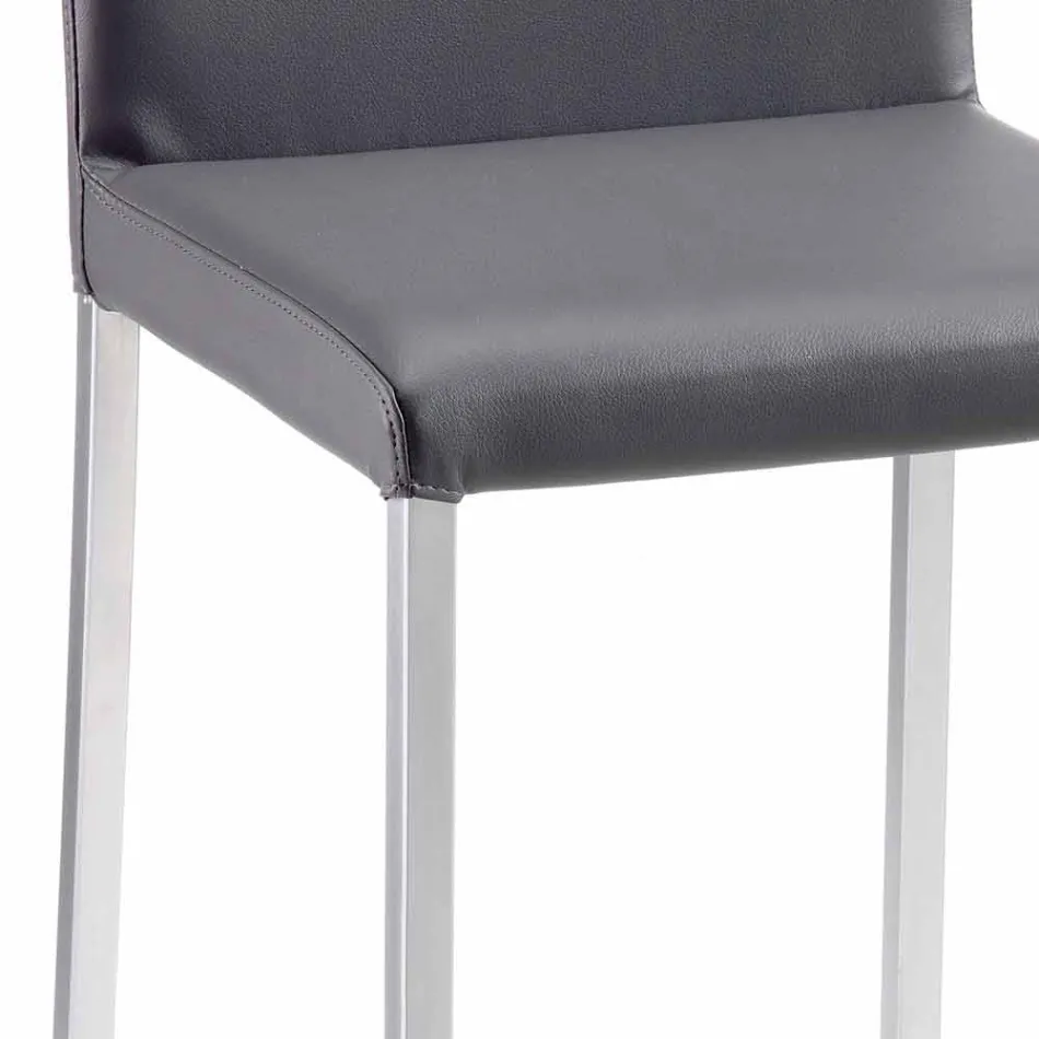 Tabouret moderne en cuir écologique Alwyn H 94 cm entièrement fabriqué en Italie Viadurini
