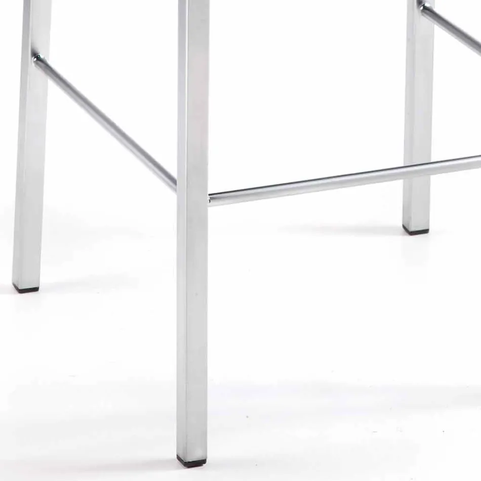 Tabouret moderne en cuir écologique Alwyn H 94 cm entièrement fabriqué en Italie Viadurini