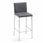 Tabouret moderne en cuir écologique Alwyn H 94 cm entièrement fabriqué en Italie Viadurini