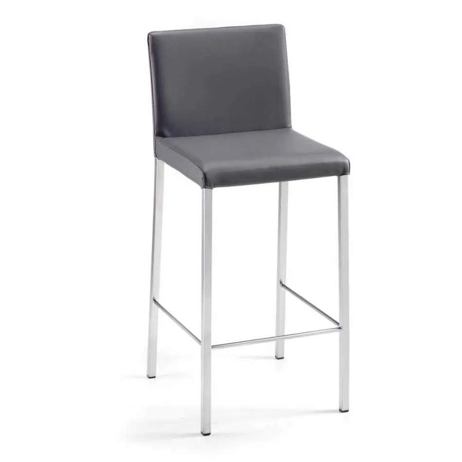 Tabouret moderne en cuir écologique Alwyn H 94 cm entièrement fabriqué en Italie Viadurini