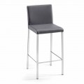 Tabouret moderne en écocuir H.94cm Alwin, fait entièrement en Italie