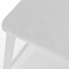 Tabouret moderne en métal avec assise et dossier en bois, 2 pièces - Habibi Viadurini