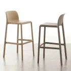 Tabouret en résine H65 et design moderne en fibre de verre fabriqué en Italie Grosseto Viadurini