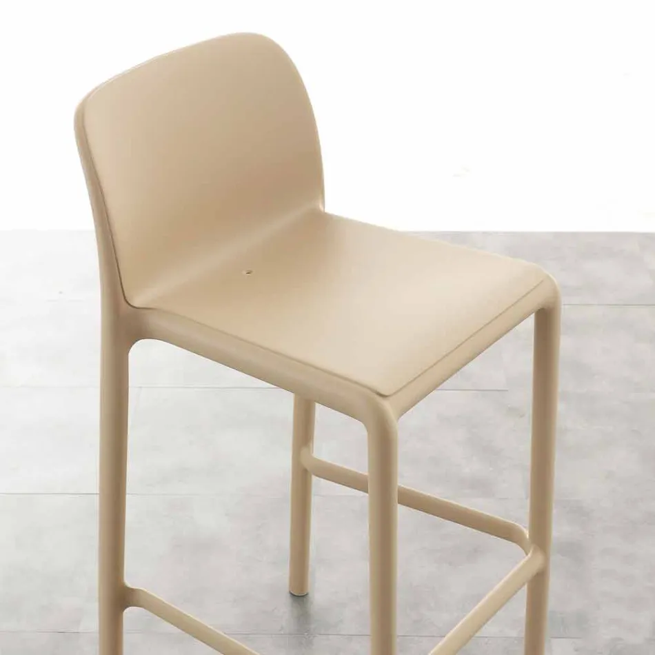 Tabouret en résine H65 et design moderne en fibre de verre fabriqué en Italie Grosseto Viadurini