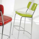 Tabouret style années 50 en éco-cuir avec bande centrale blanche Banda Viadurini