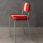 Tabouret Banda en cuir écologique de design vintage Viadurini