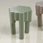 Tabouret / solide design table basse en bois, L38xP38 cm, Begga Viadurini