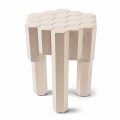 Tabouret/table basse en bois massif de design L38xP38 cm, Begga
