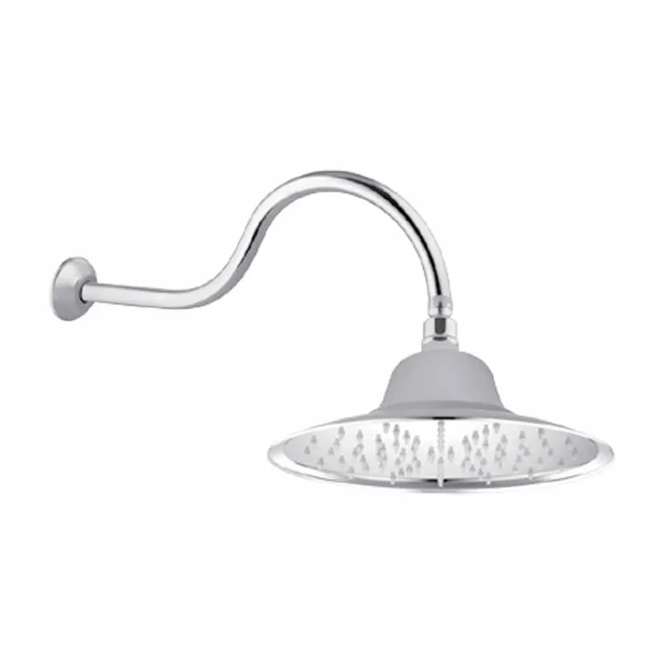 Pommeau de douche classique en acier avec bras de douche en laiton Made in Italy - Jeko Viadurini