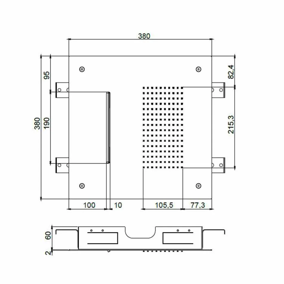 Pommeau de douche de plafond en acier avec double jet Made in Italy - Quinto Viadurini