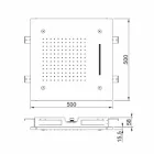 Pommeau de douche au plafond en acier inoxydable avec 3 jets Made in Italy - Frido Viadurini