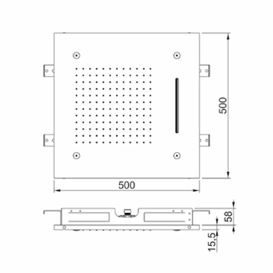 Pommeau de douche au plafond en acier inoxydable avec 3 jets Made in Italy - Frido Viadurini