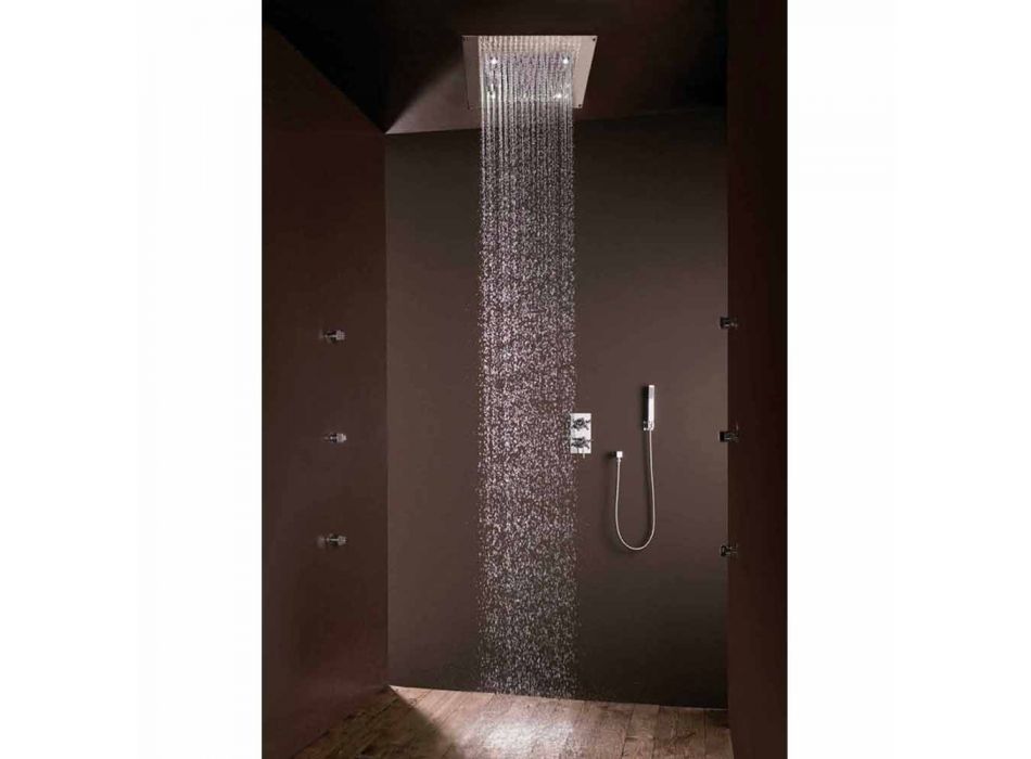 Pommeau de douche avec jet pluie design moderne et lumières LED Viadurini
