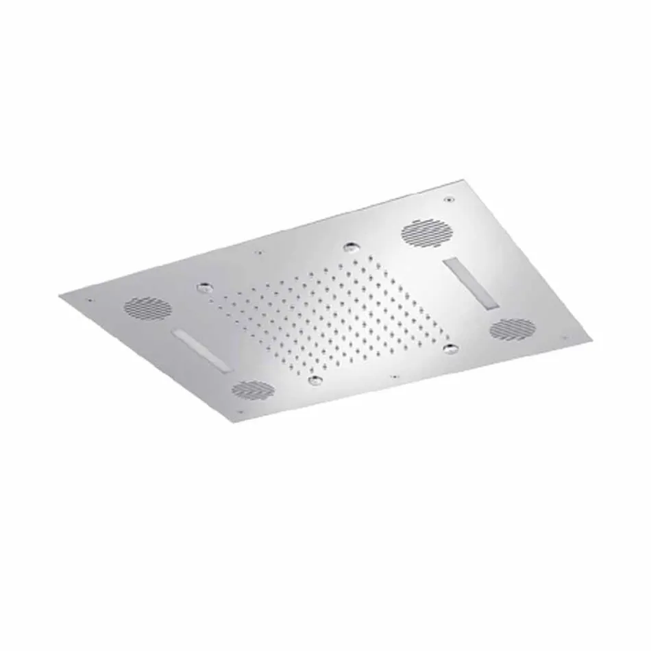 Pommeau de douche en acier avec chromothérapie et Bluetooth Made in Italy - Elbo Viadurini