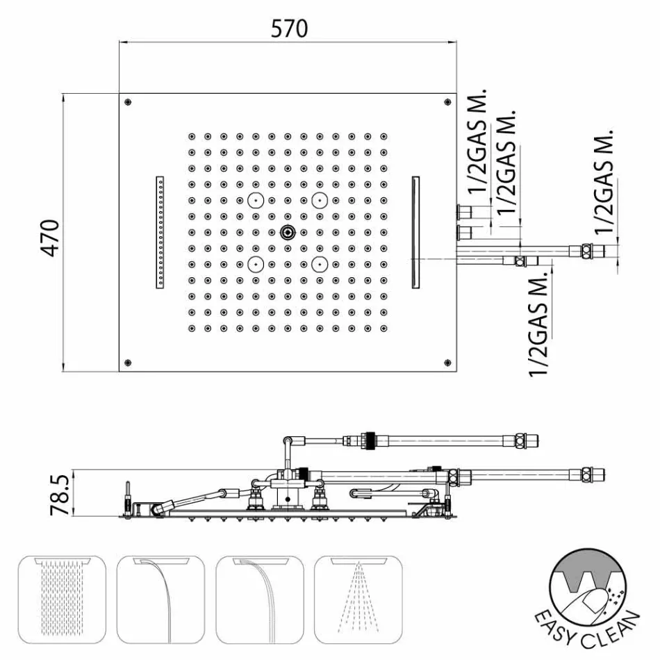 douche d&#39;eau modernes quatre fonctions Bossini rêve Viadurini