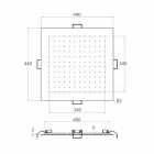Pommeau de Douche Carré au Plafond en Acier Fabriqué en Italie - Amidon Viadurini