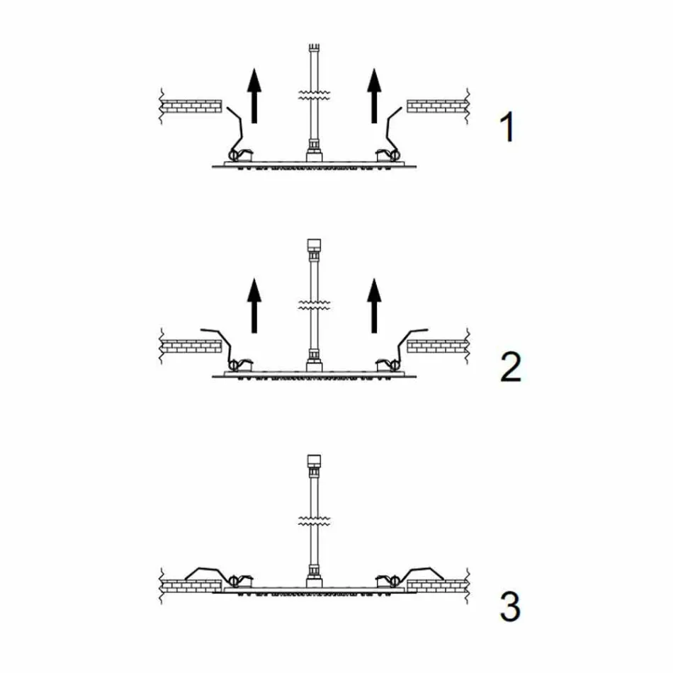 Pommeau de Douche Carré au Plafond en Acier Fabriqué en Italie - Amidon Viadurini