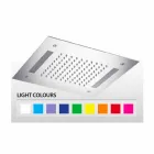 Pomme de douche carrée en acier inoxydable avec chromothérapie Made in Italy - Bilbo Viadurini