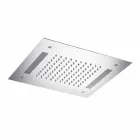 Pomme de douche carrée en acier inoxydable avec chromothérapie Made in Italy - Bilbo Viadurini