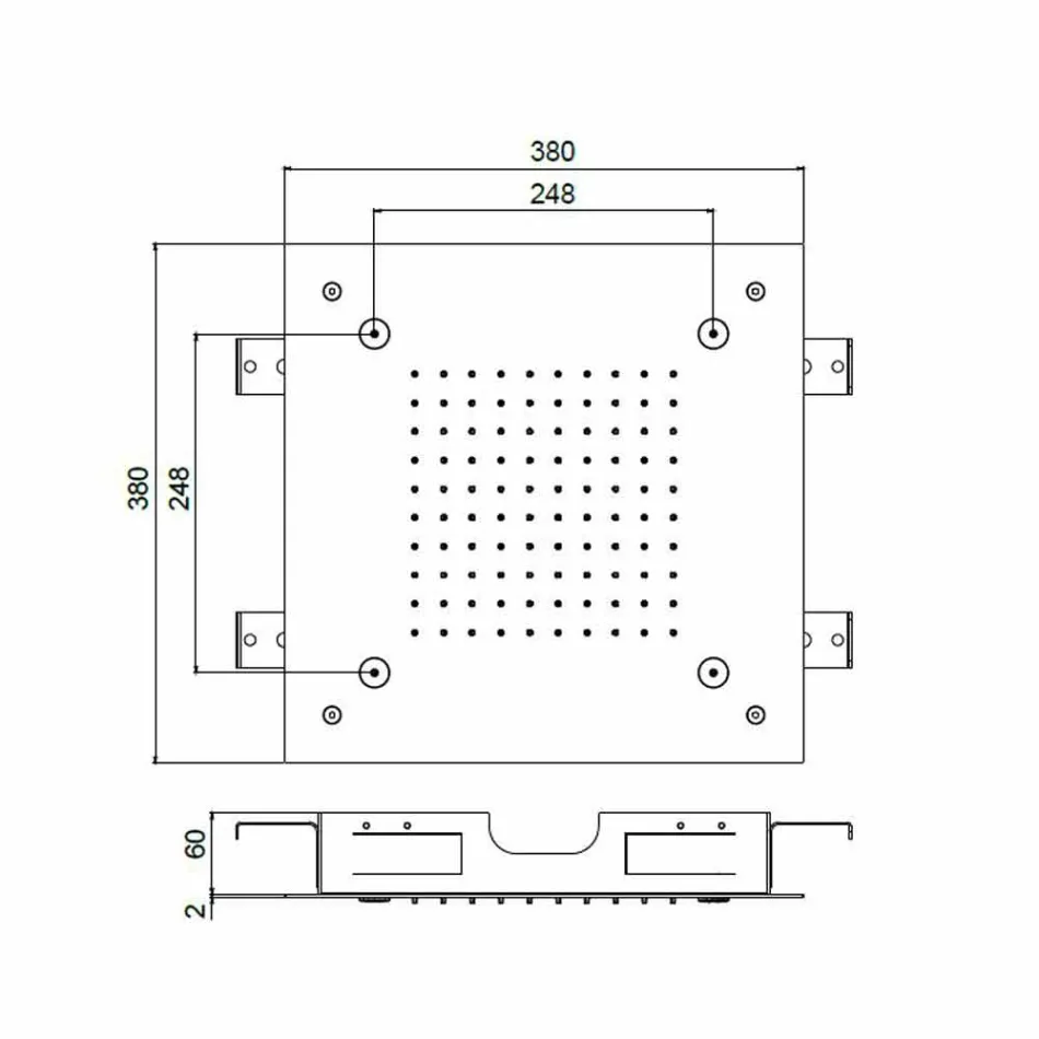 Pommeau de douche carré en acier inoxydable avec nébuliseurs Made in Italy - Selmo Viadurini
