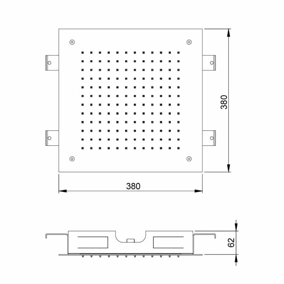Pommeau de douche carré à jet unique en acier inoxydable Made in Italy - Jet Viadurini