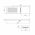 Pommeau de douche mural rectangulaire en acier inoxydable Made in Italy - Rouge Viadurini