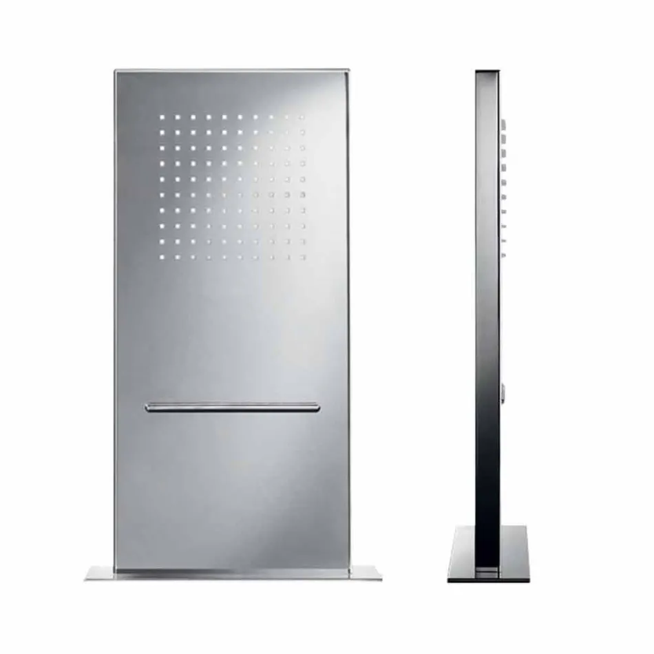 Pommeau de douche mural rectangulaire en acier inoxydable fabriqué en Italie - Anito Viadurini