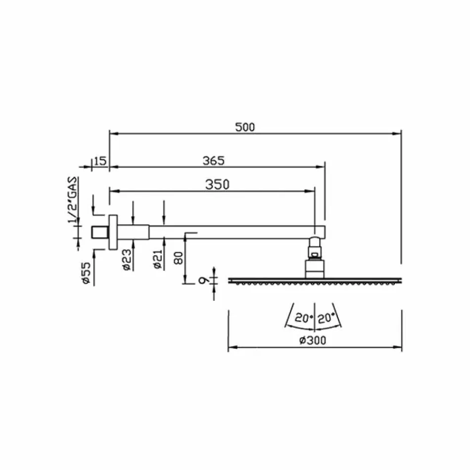 Pomme de douche ronde en acier inoxydable et laiton Made in Italy - Aurelio Viadurini