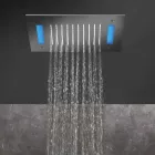 Pomme de douche à jet unique en acier inoxydable avec chromothérapie LED Made in Italy - Sauron Viadurini