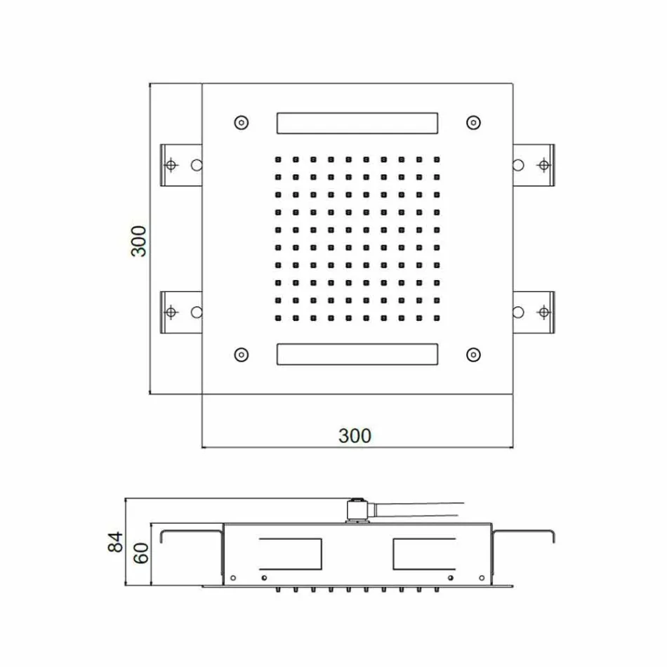 Pomme de douche à jet unique en acier inoxydable avec chromothérapie LED Made in Italy - Sauron Viadurini